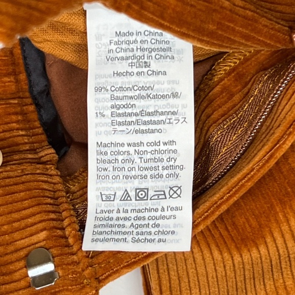 J Crew Orange Tarnish Corduroy Pants Size 00 - Picture 7 of 10